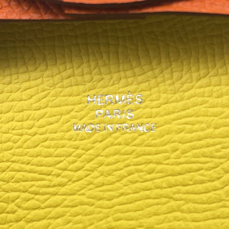 エルメス コインケース バスティア ヴェルソ オレンジ/ライム エプソン B刻印 HERMES 財布