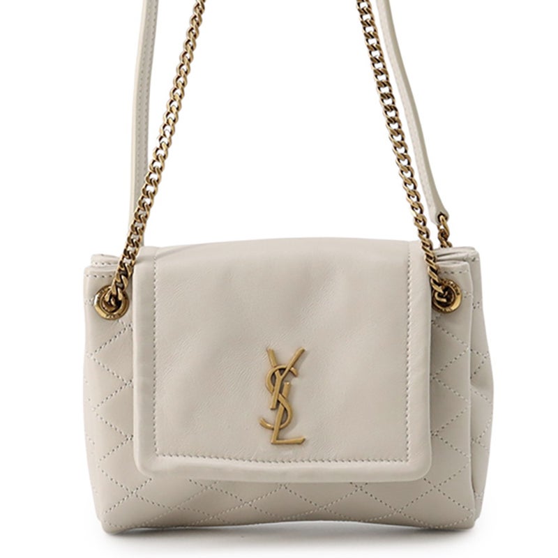 サンローランパリ チェーンショルダーバッグ ノリータ ミニ 672738 SAINT LAURENT PARIS バッグ 白