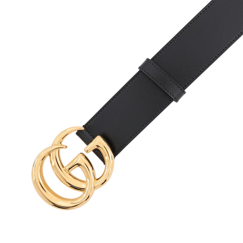 グッチ ベルト ダブルG ワイドベルト レザー サイズ95 GUCCI 黒