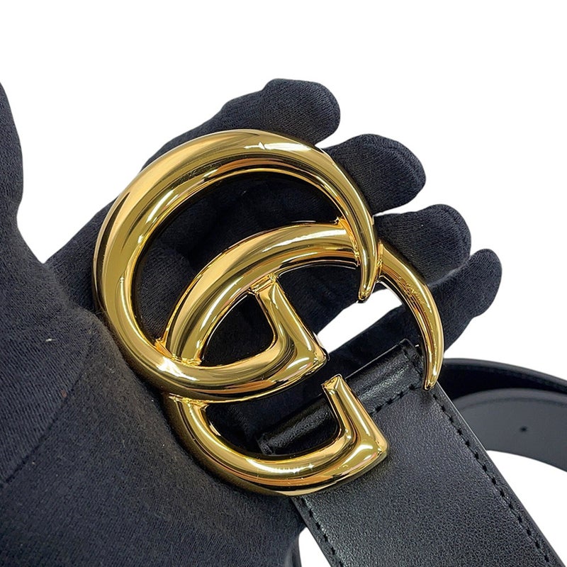 グッチ ベルト ダブルG ワイドベルト レザー サイズ95 GUCCI 黒