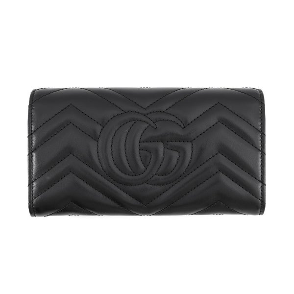 グッチ 長財布 GGマーモント ダブルG コンチネンタルウォレット レザー 443436 GUCCI 黒