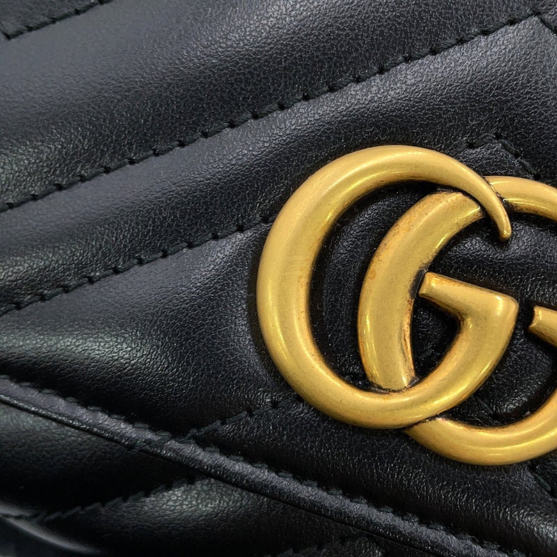 グッチ 長財布 GGマーモント ダブルG コンチネンタルウォレット レザー 443436 GUCCI 黒
