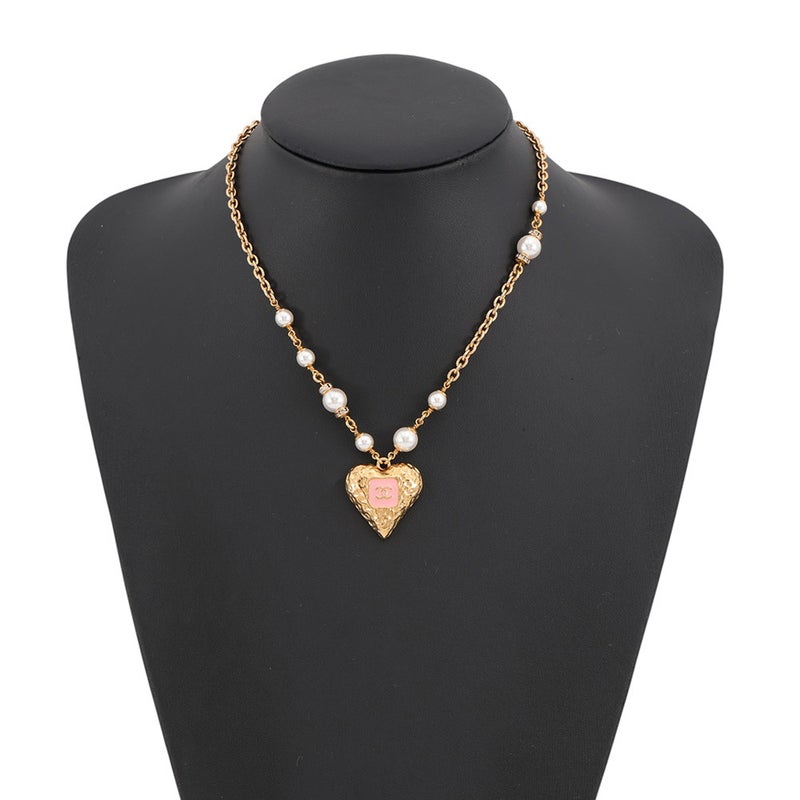 シャネル ネックレス ココマーク ハート フェイクパール ラインストーン B23K CHANEL アクセサリー
