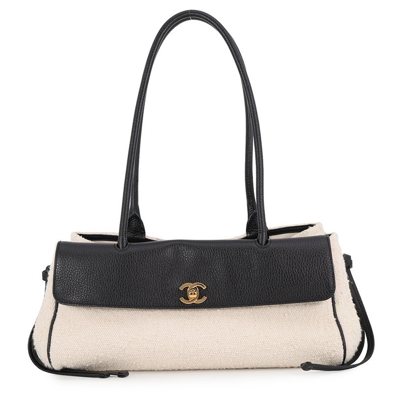 シャネル ショルダーバッグ ココマーク ショッピングバッグ スモール カーフスキン ツイード AS6288 CHANEL 黒