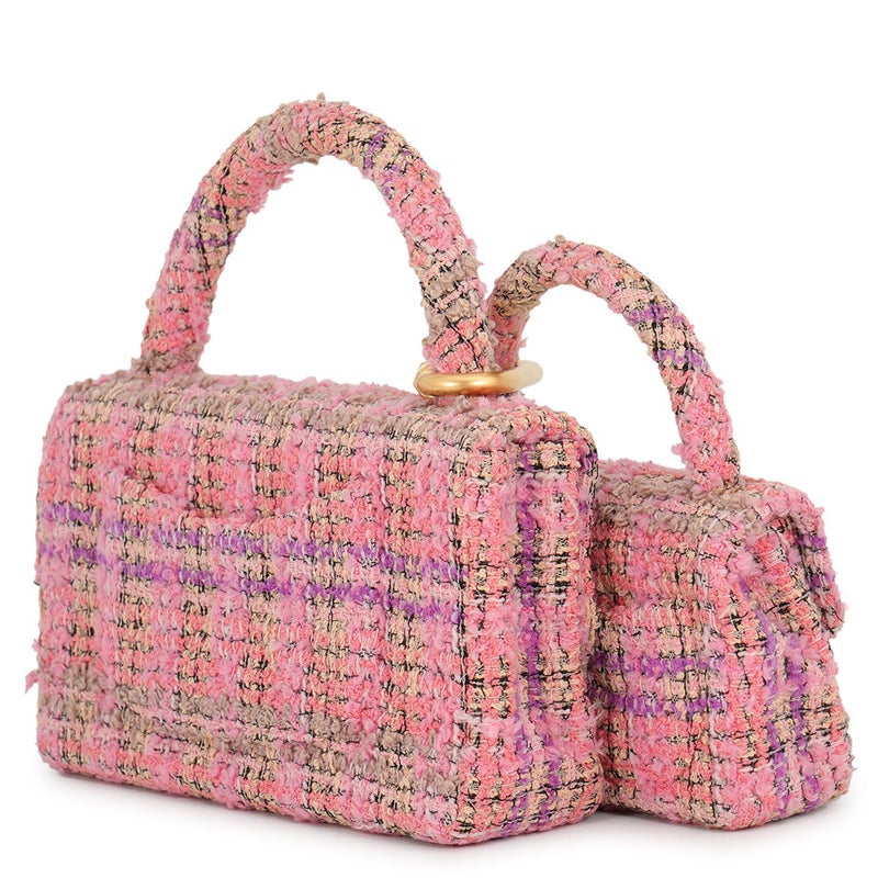 シャネル ハンドバッグ ココマーク マトラッセ 親子バッグ ツイード CHANEL