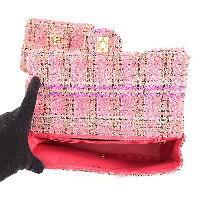 シャネル ハンドバッグ ココマーク マトラッセ 親子バッグ ツイード CHANEL