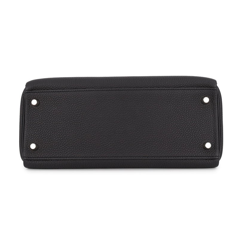 エルメス ハンドバッグ ケリー28 内縫い ブラック/シルバー金具 トゴ Y刻印 ２wayショルダー 黒