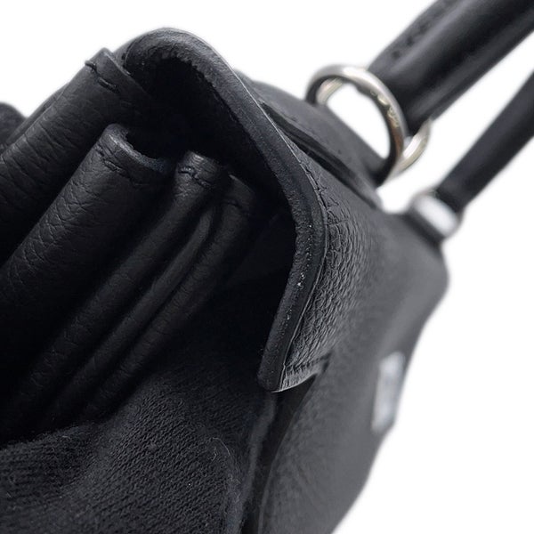 エルメス ハンドバッグ ケリー28 内縫い ブラック/シルバー金具 トゴ Y刻印 ２wayショルダー 黒