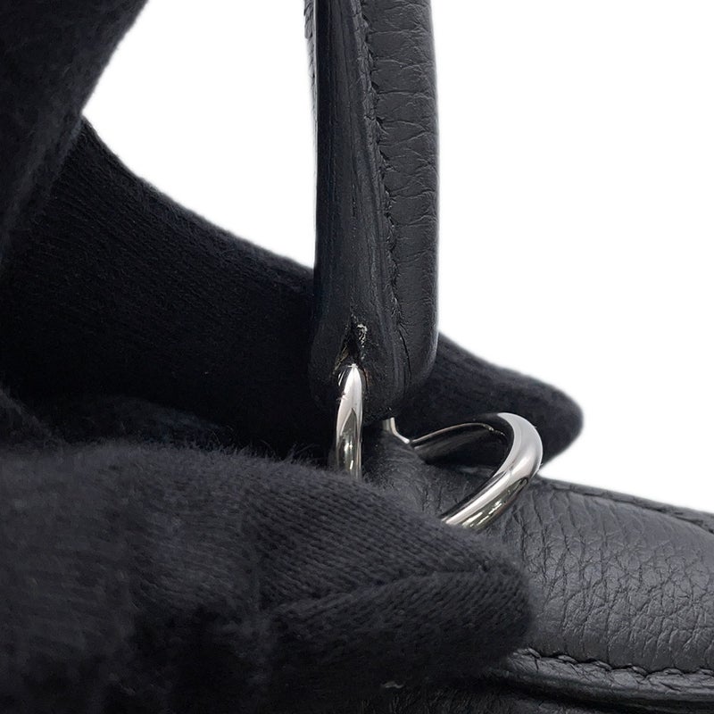 エルメス ハンドバッグ ケリー28 内縫い ブラック/シルバー金具 トゴ Y刻印 ２wayショルダー 黒