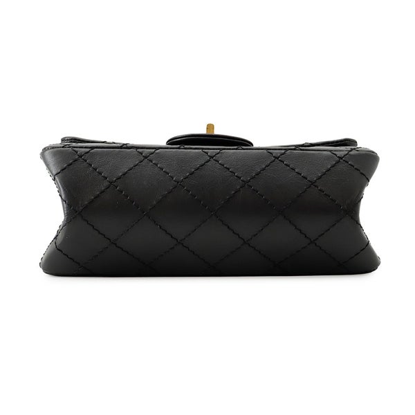 シャネル チェーンショルダーバッグ マトラッセ 2.55 ミニ エイジドカーフレザー AS0874 CHANEL 黒