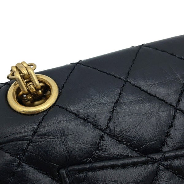 シャネル チェーンショルダーバッグ マトラッセ 2.55 ミニ エイジドカーフレザー AS0874 CHANEL 黒