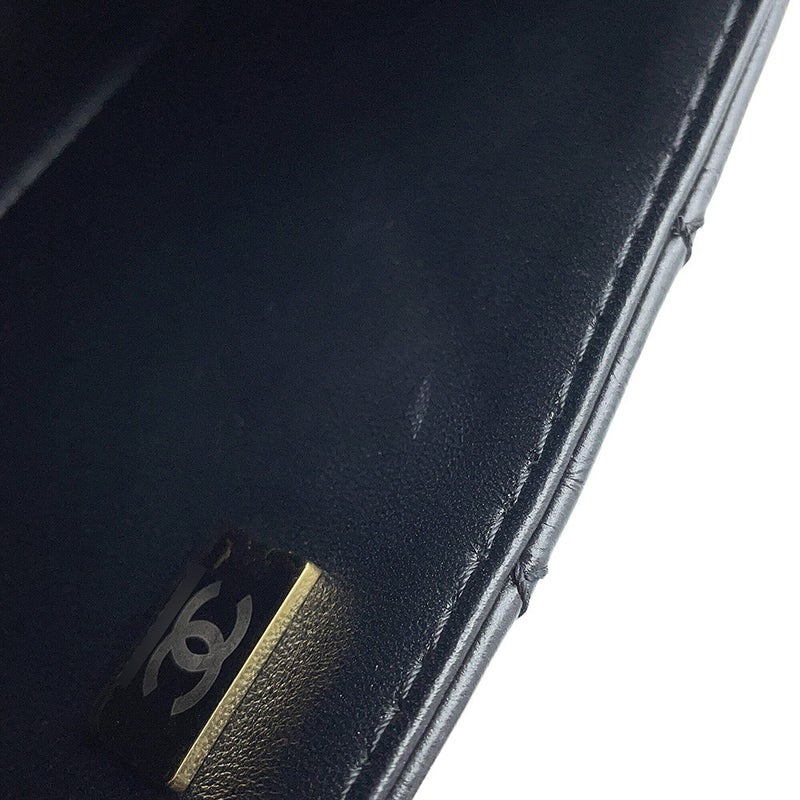 シャネル チェーンショルダーバッグ マトラッセ 2.55 ミニ エイジドカーフレザー AS0874 CHANEL 黒