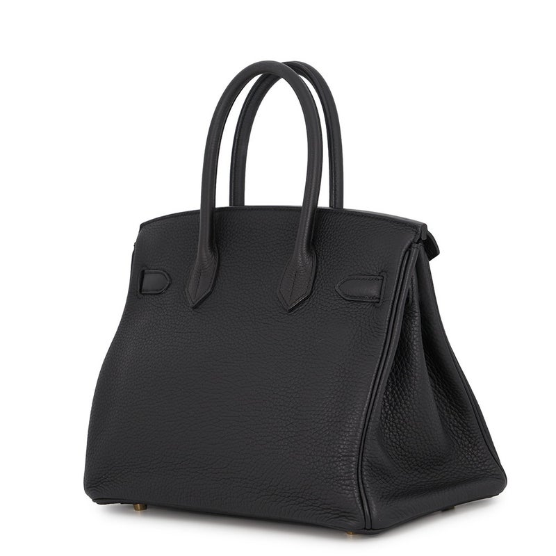 エルメス バーキン30 ブラック/ゴールド金具 トリヨンクレマンス A刻印 HERMES Birkin ハンドバッグ 黒