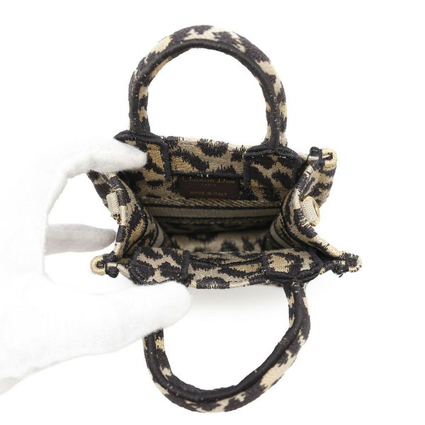 クリスチャン・ディオール ハンドバッグ ブックトートミニ レオパード S5555CRHM Christian Dior 2wayショルダー ヒョウ柄