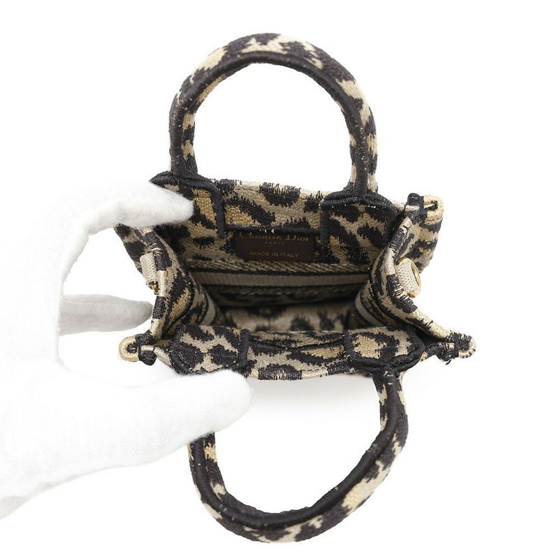 クリスチャン・ディオール ハンドバッグ ブックトートミニ レオパード S5555CRHM Christian Dior 2wayショルダー ヒョウ柄
