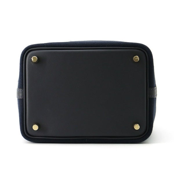 エルメス ハンドバッグ ピコタンロックPM カーゴ ブルーマリン/ブラック/ゴールド金具 トワルアッシュ/スイフト U刻印 黒