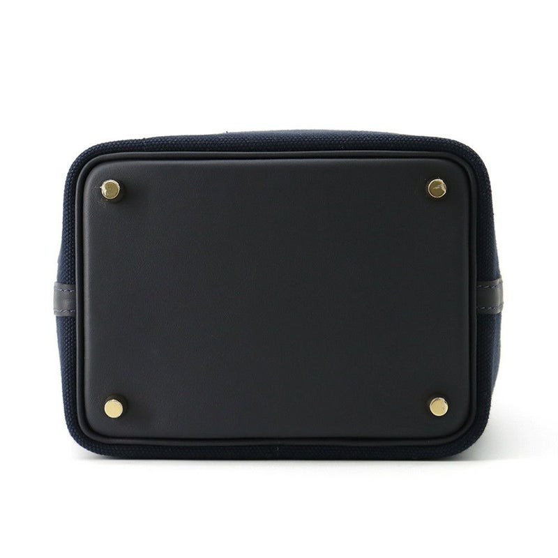 エルメス ハンドバッグ ピコタンロックPM カーゴ ブルーマリン/ブラック/ゴールド金具 トワルアッシュ/スイフト U刻印 黒