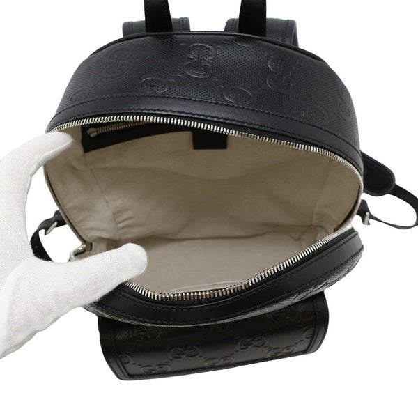 グッチ リュック GGエンボス バックパック レザー 658579 GUCCI リュックサック 黒