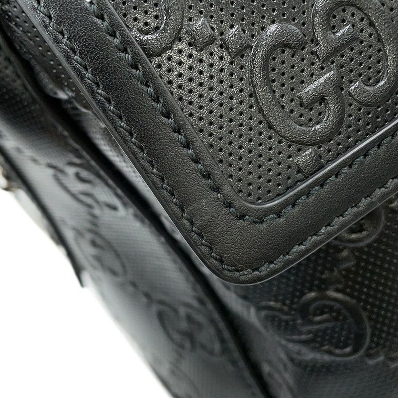 グッチ リュック GGエンボス バックパック レザー 658579 GUCCI リュックサック 黒