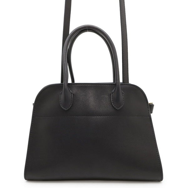 ザ ロウ ハンドバッグ マルゴー10 レザー W1190 L72 THE ROW 2wayショルダーバッグ 黒