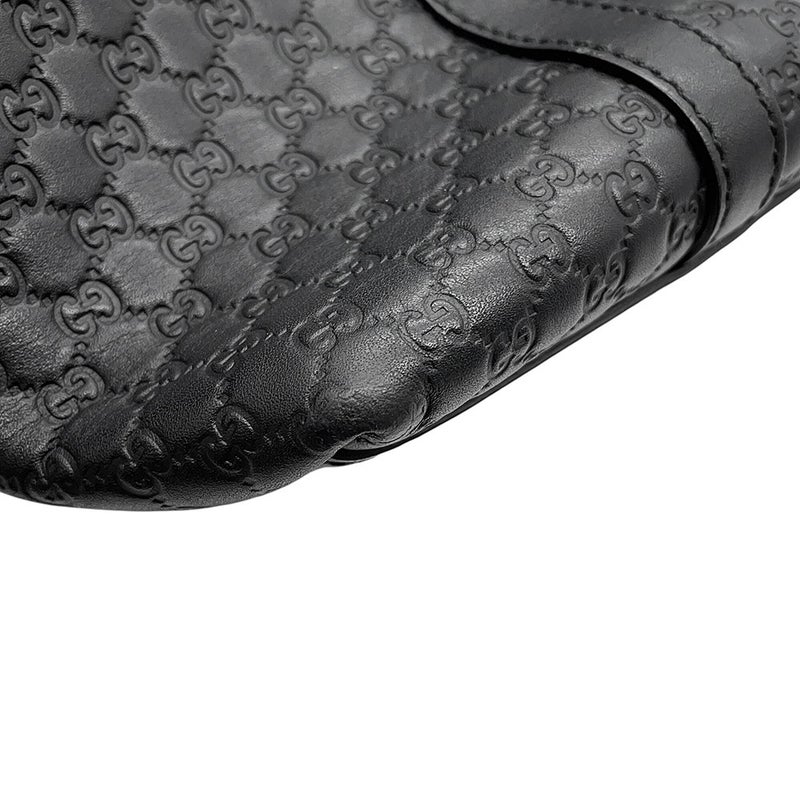 グッチ トートバッグ マイクログッチシマ レザー 449656 GUCCI 2wayショルダーバッグ 黒 アウトレット品