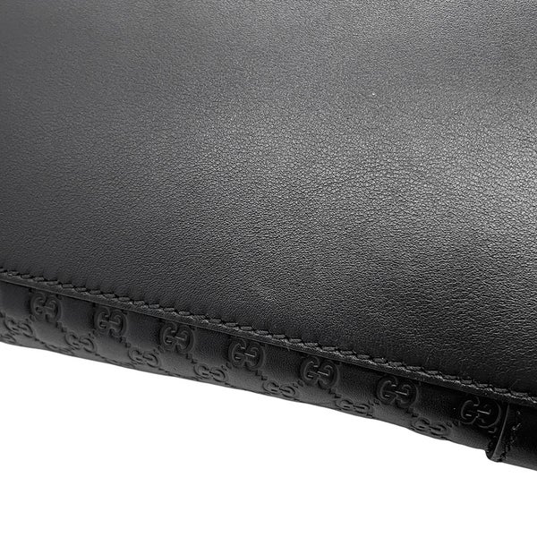 グッチ トートバッグ マイクログッチシマ レザー 449656 GUCCI 2wayショルダーバッグ 黒 アウトレット品