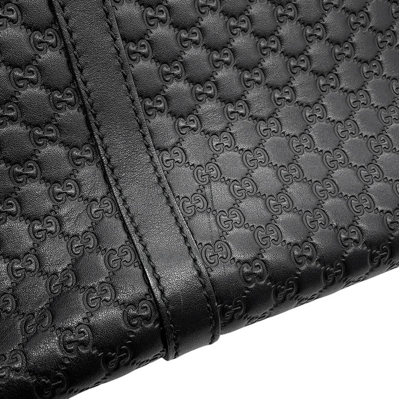 グッチ トートバッグ マイクログッチシマ レザー 449656 GUCCI 2wayショルダーバッグ 黒 アウトレット品
