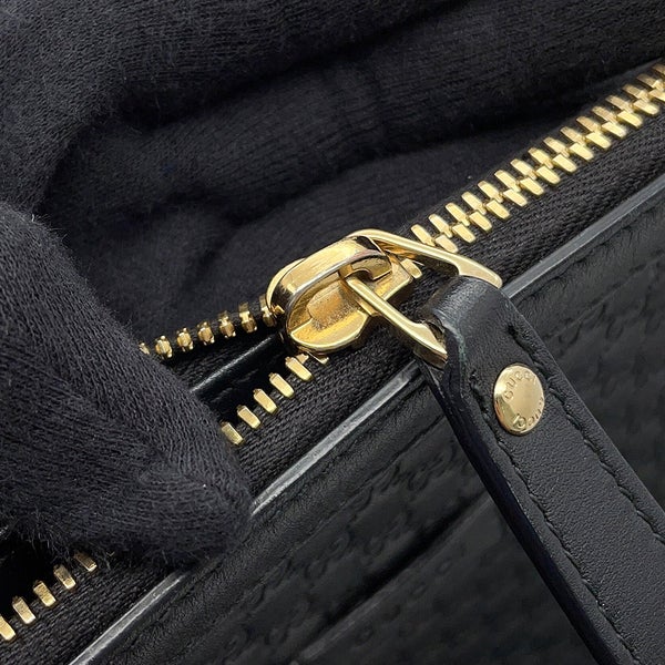 グッチ トートバッグ マイクログッチシマ レザー 449656 GUCCI 2wayショルダーバッグ 黒 アウトレット品