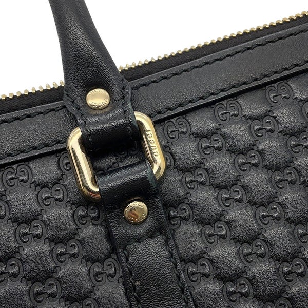 グッチ トートバッグ マイクログッチシマ レザー 449656 GUCCI 2wayショルダーバッグ 黒 アウトレット品