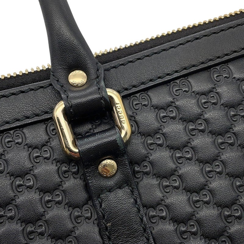 グッチ トートバッグ マイクログッチシマ レザー 449656 GUCCI 2wayショルダーバッグ 黒 アウトレット品