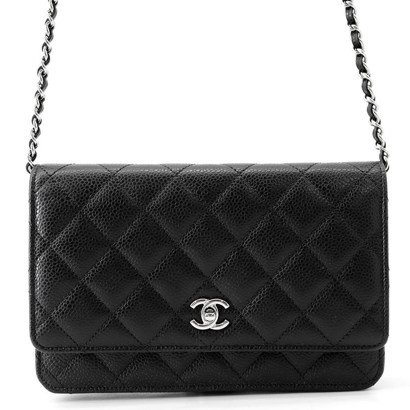シャネル チェーンウォレット マトラッセ ココマーク キャビアスキン AP4241 CHANEL 財布 黒