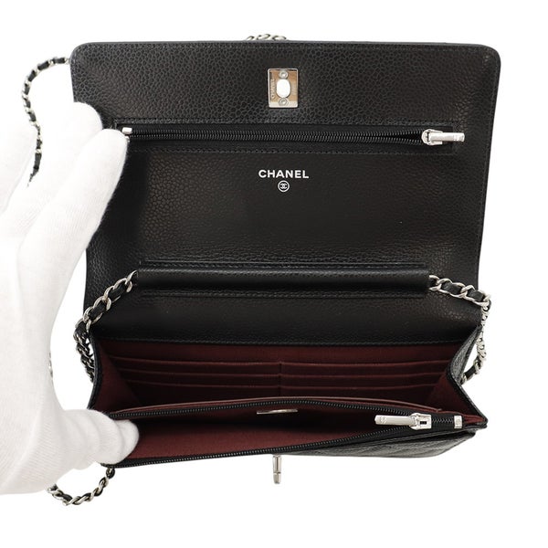 シャネル チェーンウォレット マトラッセ ココマーク キャビアスキン AP4241 CHANEL 財布 黒