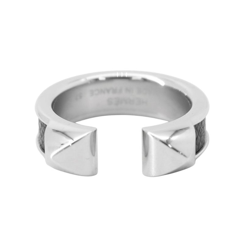 エルメス リング アテナ ドゥブル クルー ブラック/シルバー金具 ヴォーマダム  サイズ57 HERMES 指輪