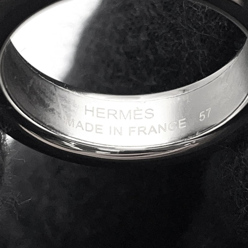 エルメス リング アテナ ドゥブル クルー ブラック/シルバー金具 ヴォーマダム  サイズ57 HERMES 指輪