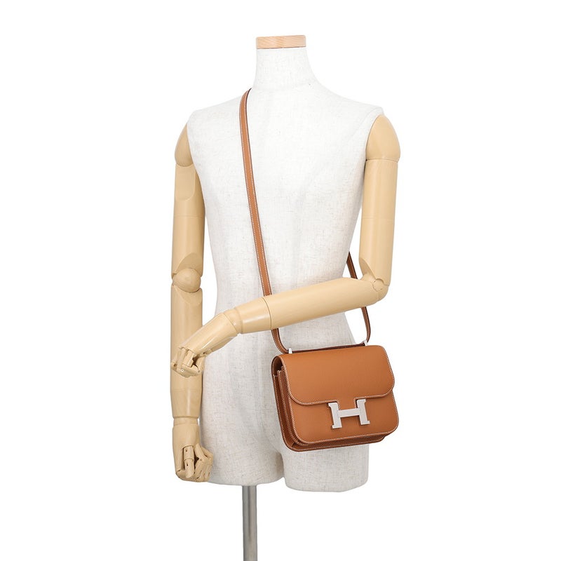エルメス ショルダーバッグ ミニ コンスタンス3 ミロワール ゴールド/シルバー金具 エプソン G刻印 HERMES Constance