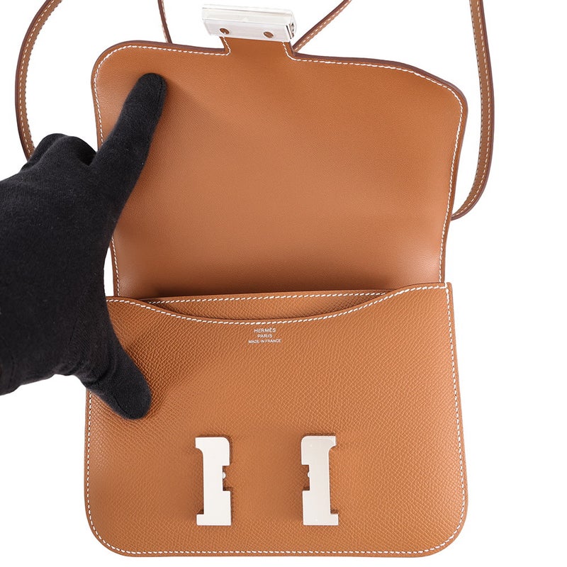 エルメス ショルダーバッグ ミニ コンスタンス3 ミロワール ゴールド/シルバー金具 エプソン G刻印 HERMES Constance