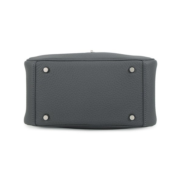 エルメス ハンドバッグ リンディ ミニ カーボン/キャバン/ブルーイドラ/シルバー金具 トリヨンクレマンス G刻印 HERMES 2way