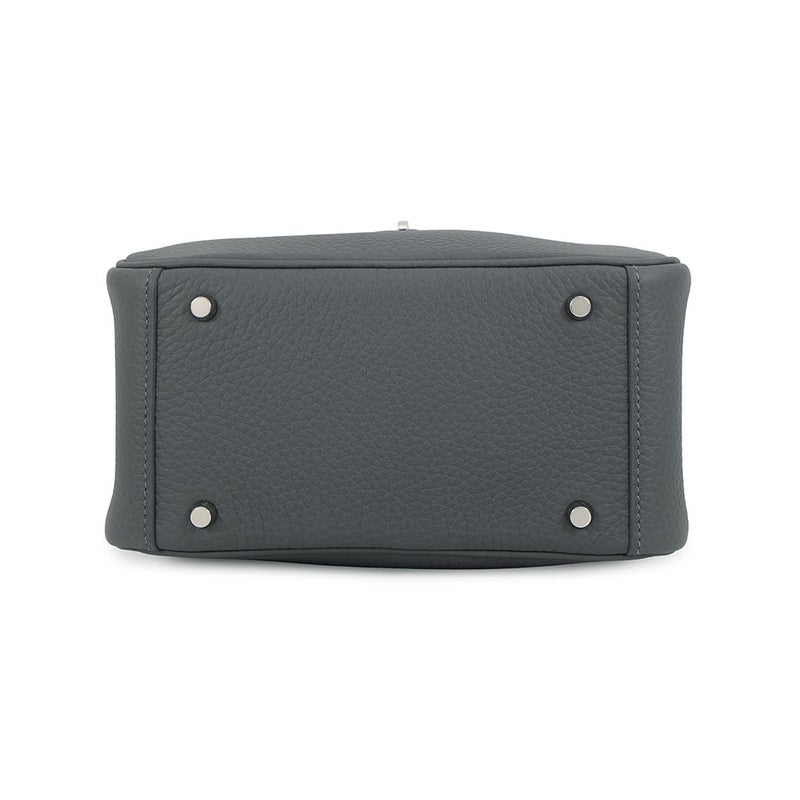 エルメス ハンドバッグ リンディ ミニ カーボン/キャバン/ブルーイドラ/シルバー金具 トリヨンクレマンス G刻印 HERMES 2way