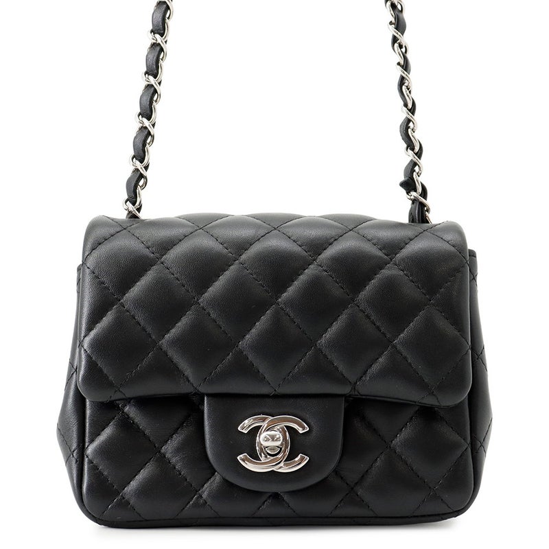 シャネル チェーンショルダーバッグ マトラッセ ココマーク ラムスキン ミニマトラッセ A35200 CHANEL バッグ ミニマト 黒