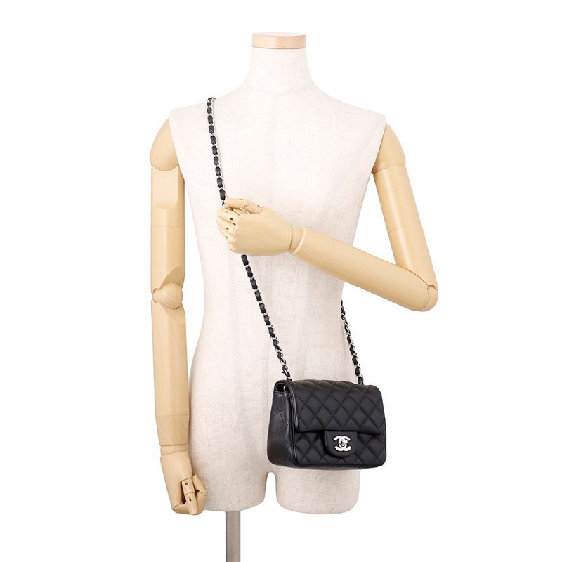 シャネル チェーンショルダーバッグ マトラッセ ココマーク ラムスキン ミニマトラッセ A35200 CHANEL バッグ ミニマト 黒