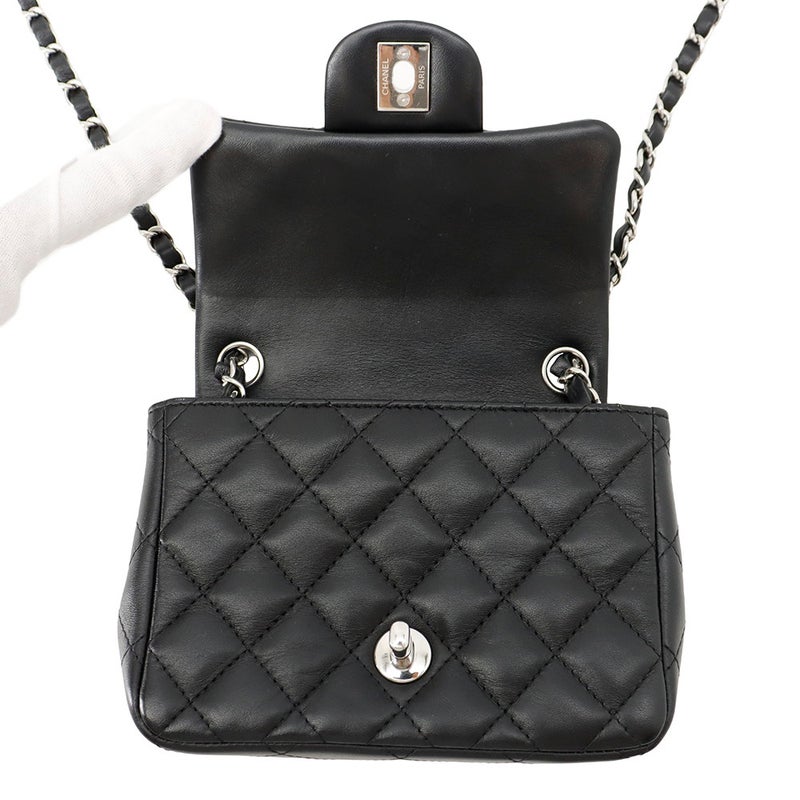 シャネル チェーンショルダーバッグ マトラッセ ココマーク ラムスキン ミニマトラッセ A35200 CHANEL バッグ ミニマト 黒