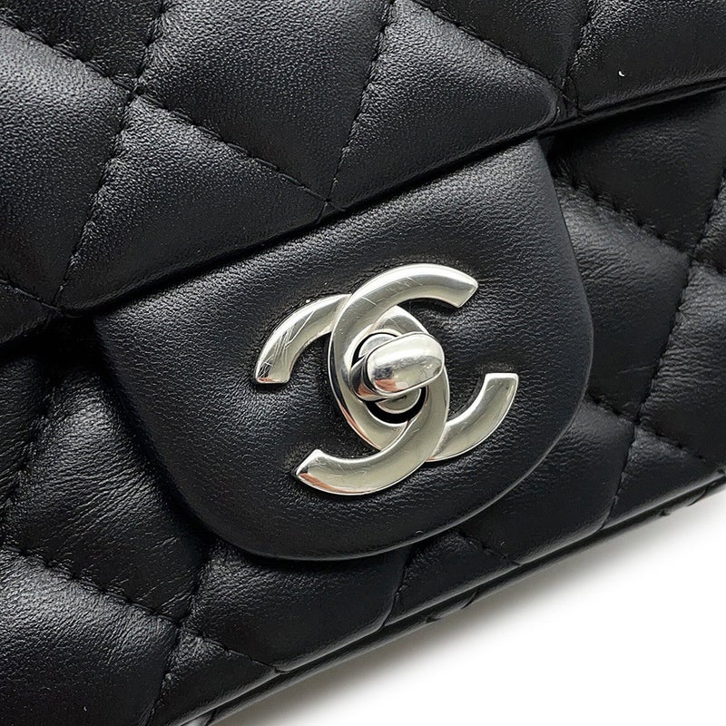 シャネル チェーンショルダーバッグ マトラッセ ココマーク ラムスキン ミニマトラッセ A35200 CHANEL バッグ ミニマト 黒