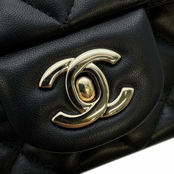 シャネル チェーンショルダーバッグ ココマーク ラムスキン A69900 CHANEL ミニ フラップ バッグ 黒