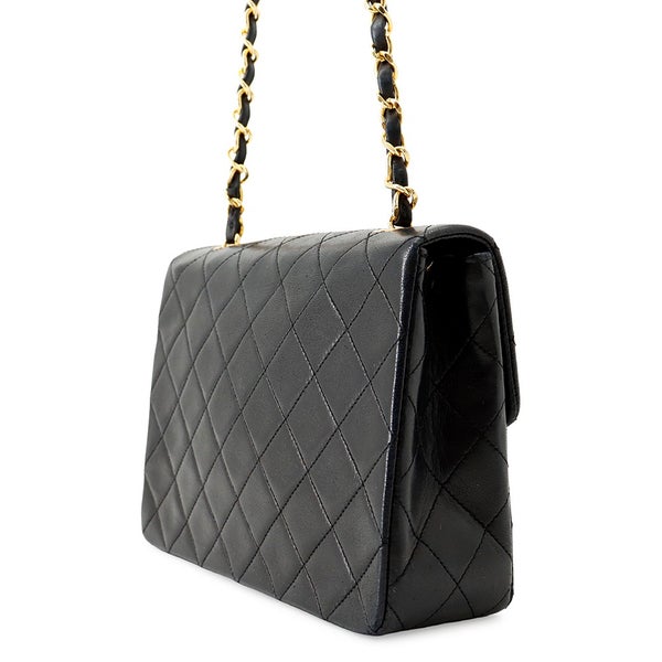 シャネル チェーンショルダーバッグ マトラッセ20 ココマーク ラムスキン A01163 CHANEL ミニマトラッセ 黒