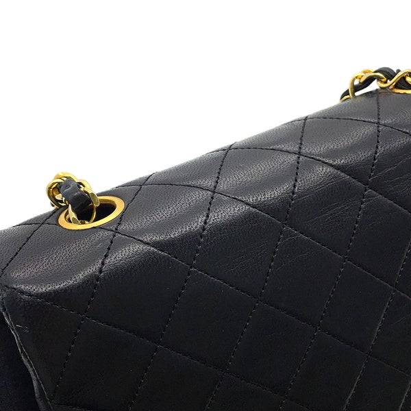 シャネル チェーンショルダーバッグ マトラッセ20 ココマーク ラムスキン A01163 CHANEL ミニマトラッセ 黒