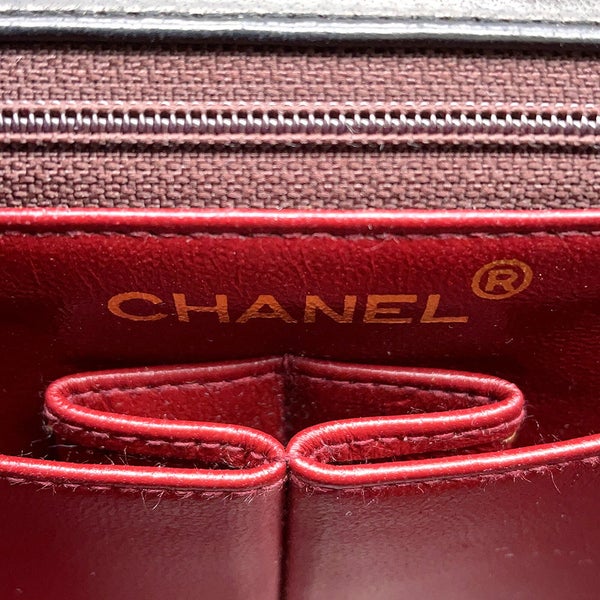 シャネル チェーンショルダーバッグ マトラッセ20 ココマーク ラムスキン A01163 CHANEL ミニマトラッセ 黒