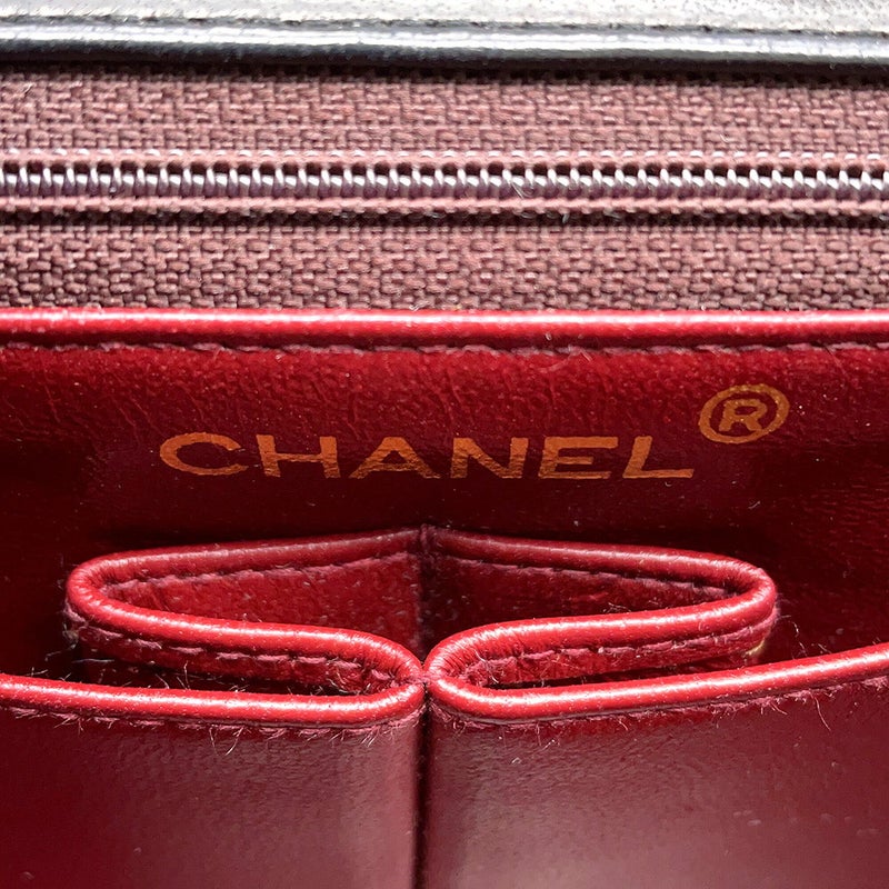 シャネル チェーンショルダーバッグ マトラッセ20 ココマーク ラムスキン A01163 CHANEL ミニマトラッセ 黒