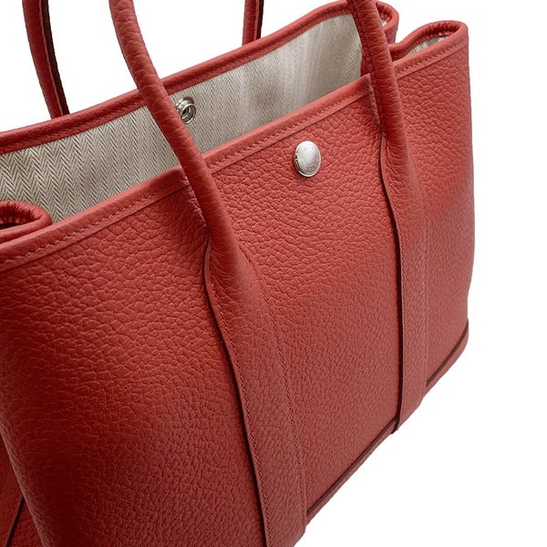 エルメス トートバッグ ガーデンパーティTPM ルージュデュセス/シルバー金具 カントリー Y刻印