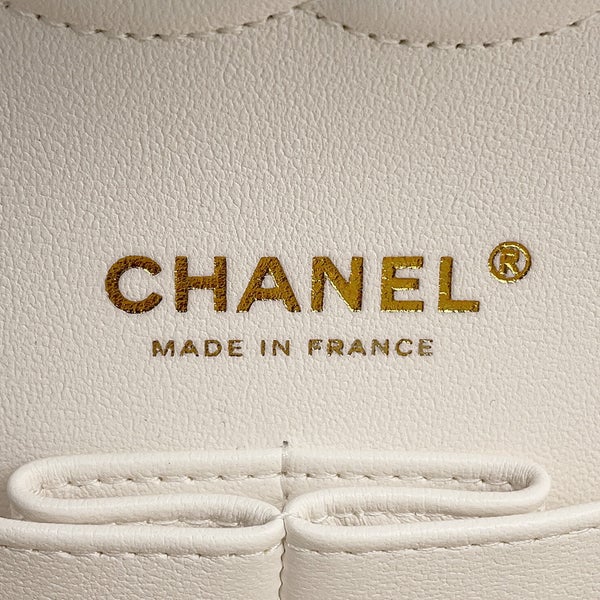 シャネル チェーンショルダーバッグ マトラッセ25 ココマーク キャビアスキン ダブルチェーン A01112 CHANEL 白