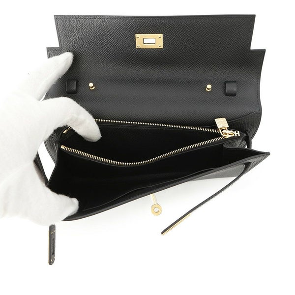 エルメス ケリーウォレット ロング トゥーゴー タッチ ブラック/ゴールド金具 エプソン/アリゲーターシャイン W刻印